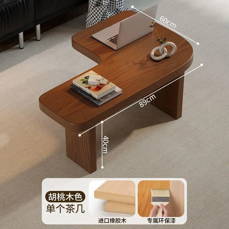 Solid wood combination coffee table irregular designer special-shaped simple household living room small apartment