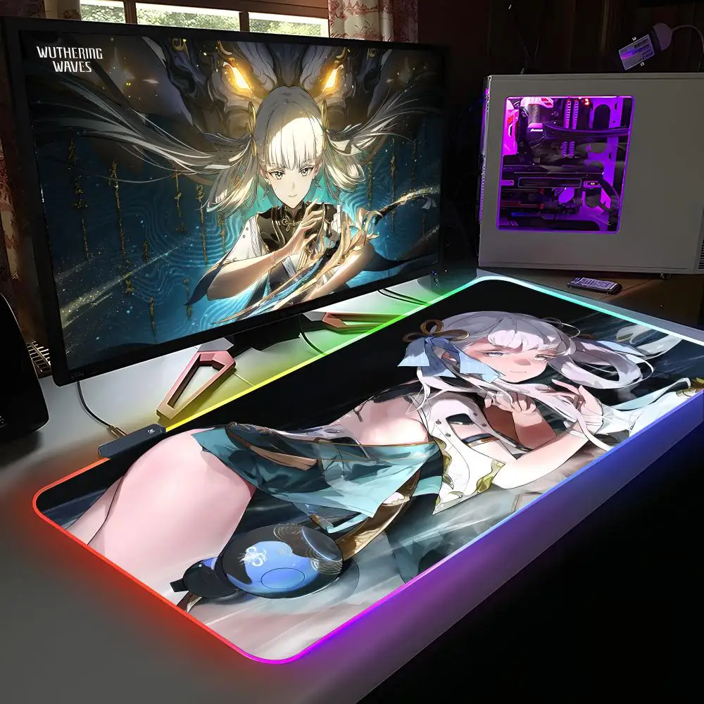 

Wuthering Waves Jinhsi Mouse Pad RGB Rubber Computer Laptop Official Game Colored esports Aesthetic Pretty Fashion Luxury Mat