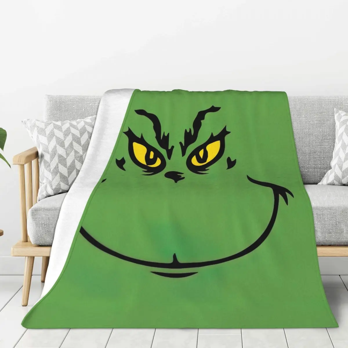 3D G-Grinch Blanket Christmas gift flannel blanket, warm, skin-friendly, suitable for office, home, travel, camping