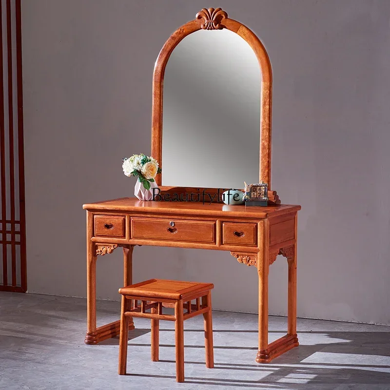 

3mahogany small apartment dresser, golden rosewood all-solid wood makeup table