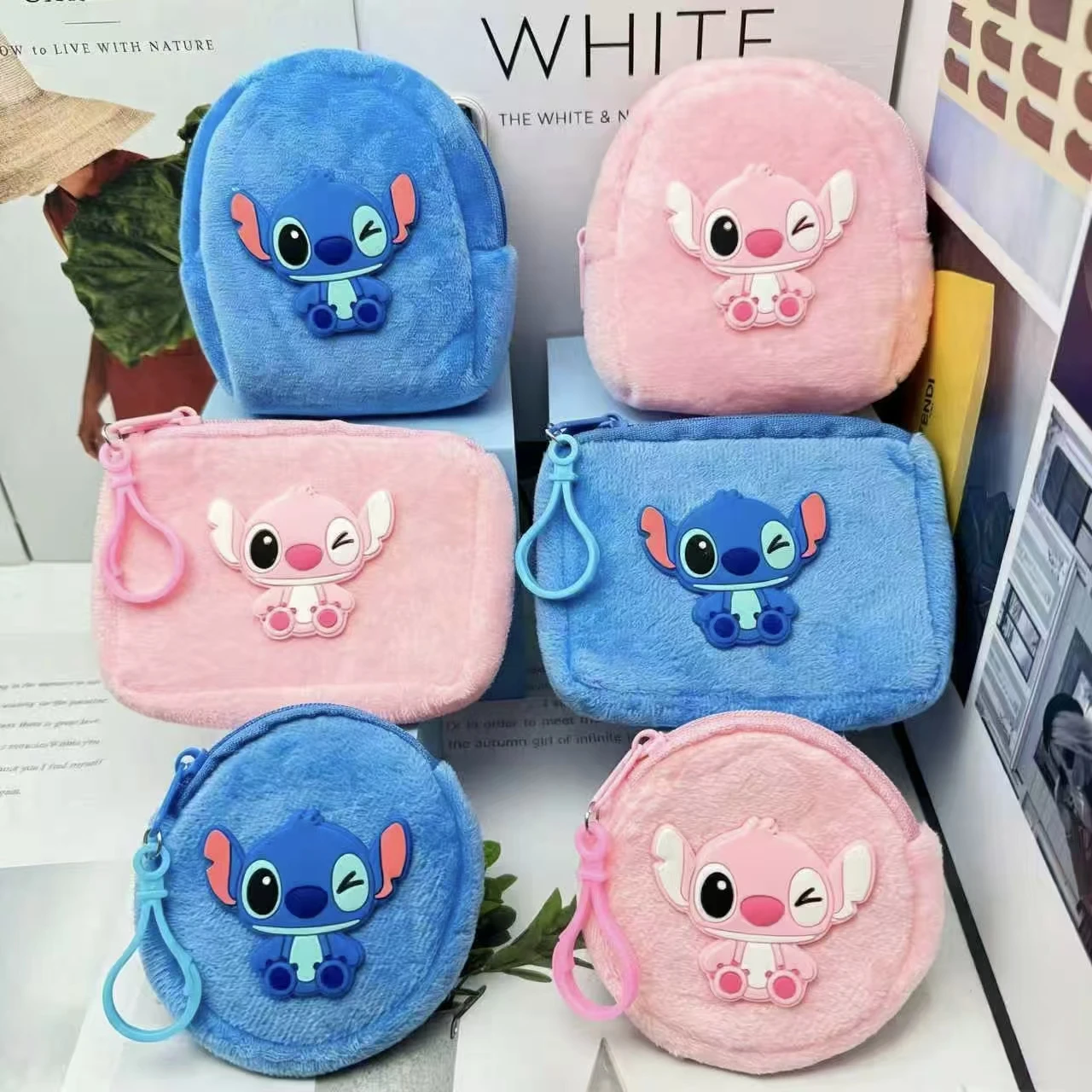 Embroidery Keychain - Disney Stitch Coin Pouch Mermaid Case