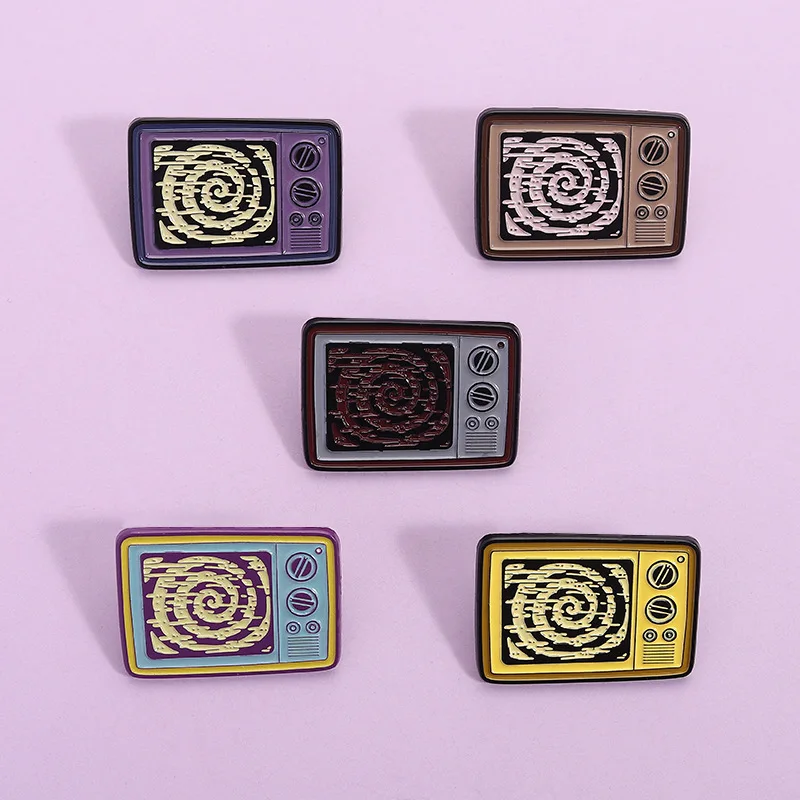 Retro style TV design alloy drip oil Enamel Pin Women's brooch clothing accessories Lapel Badges Funny Jewelry Gift for Friends