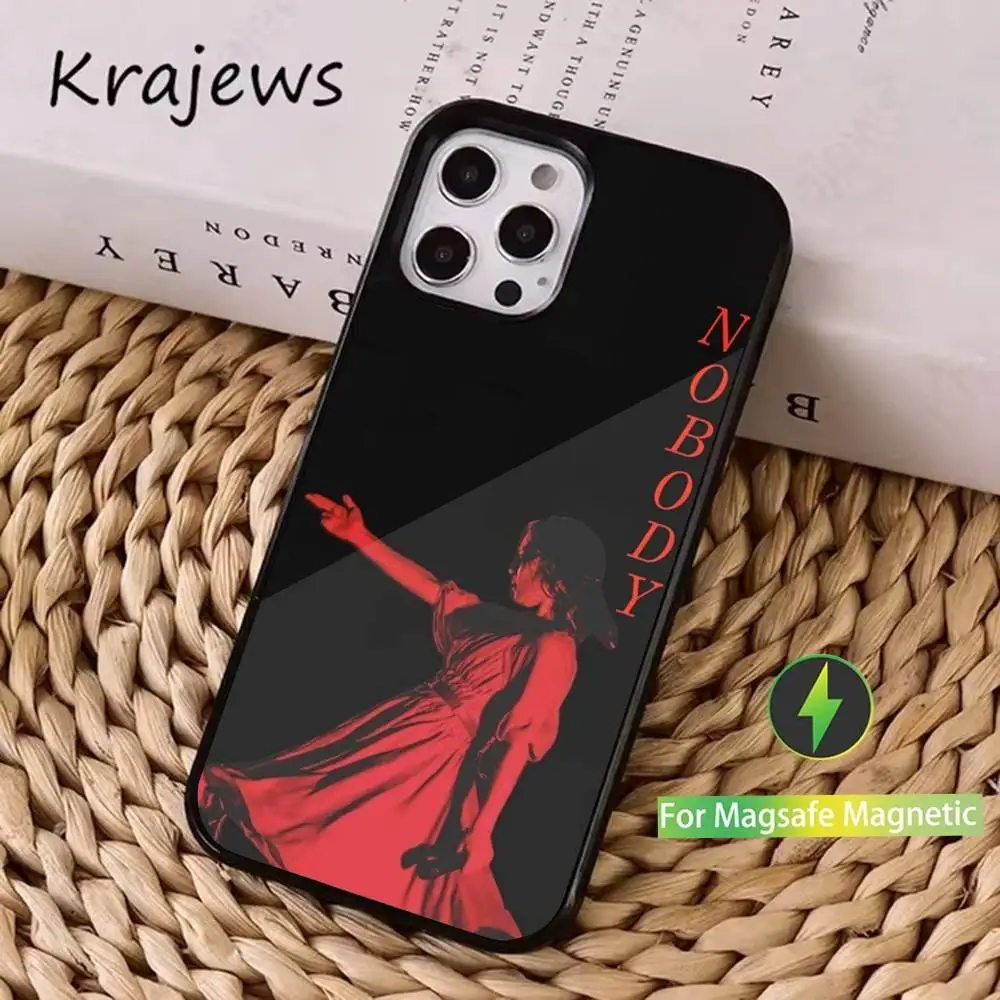 Funda de teléfono M-Mitskis Singer para iPhone 16,15,14,13,12,11,Pro,Max,Plus,Mini, Magsafe, funda de carga inalámbrica magnética