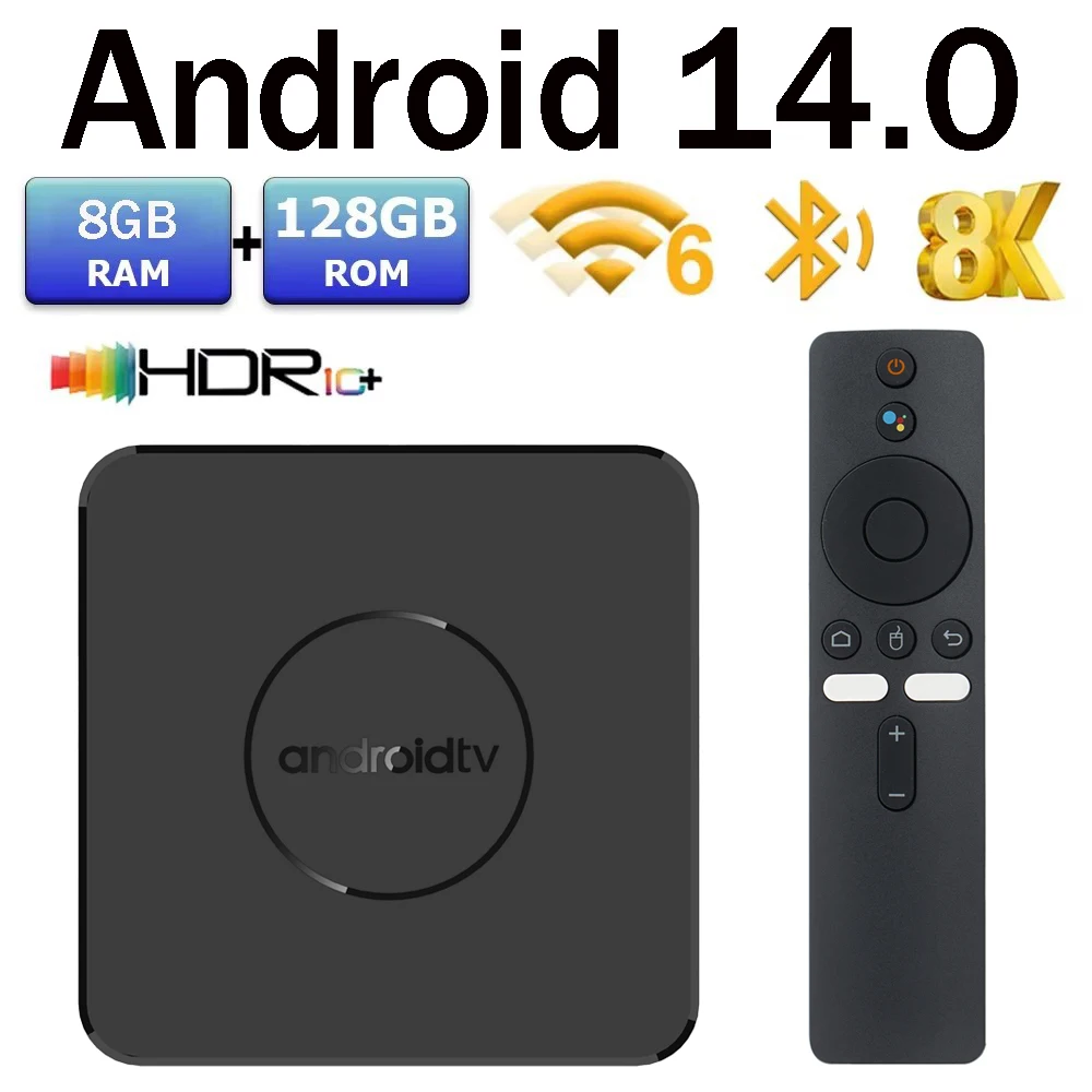 TV Box Inteligente Q96 ATV 8K Allwinner H313, Android 14.0, Quad Core, 8GB 128GB, Compatible con 8K 4K HD IPTV, 4G 5G, Wifi6 Dual, Set Top Box
