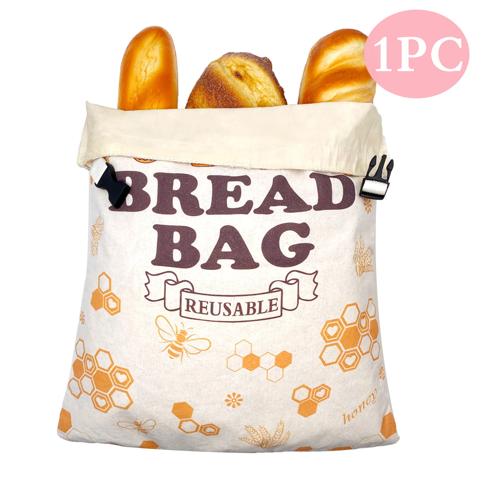 Bienenwachs-Brotbeutel, wiederverwendbare Back- und Aufbewahrungsbeutel in Lebensmittelqualität mit Clip-Design, geschmacksneutrale Backutensilien für Nüsse, Snacks, Brot – Detail 3