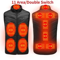 11 Heated Vest Zones 2 Switch Electric Heated Jackets Men Women Sportswear Heated Coat Graphene Heat Coat USB Heating Jacket