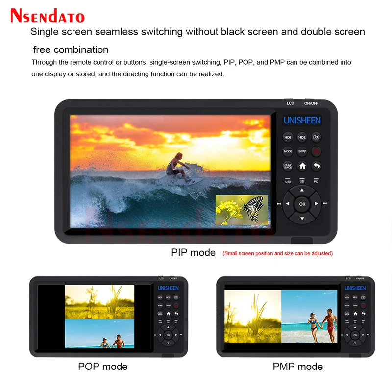 UR500 UR500A HDMI مسجل فيديو مستقل المنظار 4K للتحويل PIP POP PMP كاميرا فيديو صندوق التقاط الصوت والفيديو مع شاشة 7 بوصة للتلفزيون
