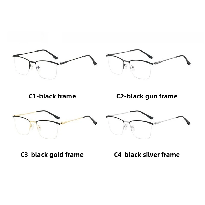 EYORA ريترو التيارات المعدنية نصف إطار نظارات للقراءة مكافحة بلو راي قصر النظر ومد البصر اللونية وصفة طبية نظارات عدسة