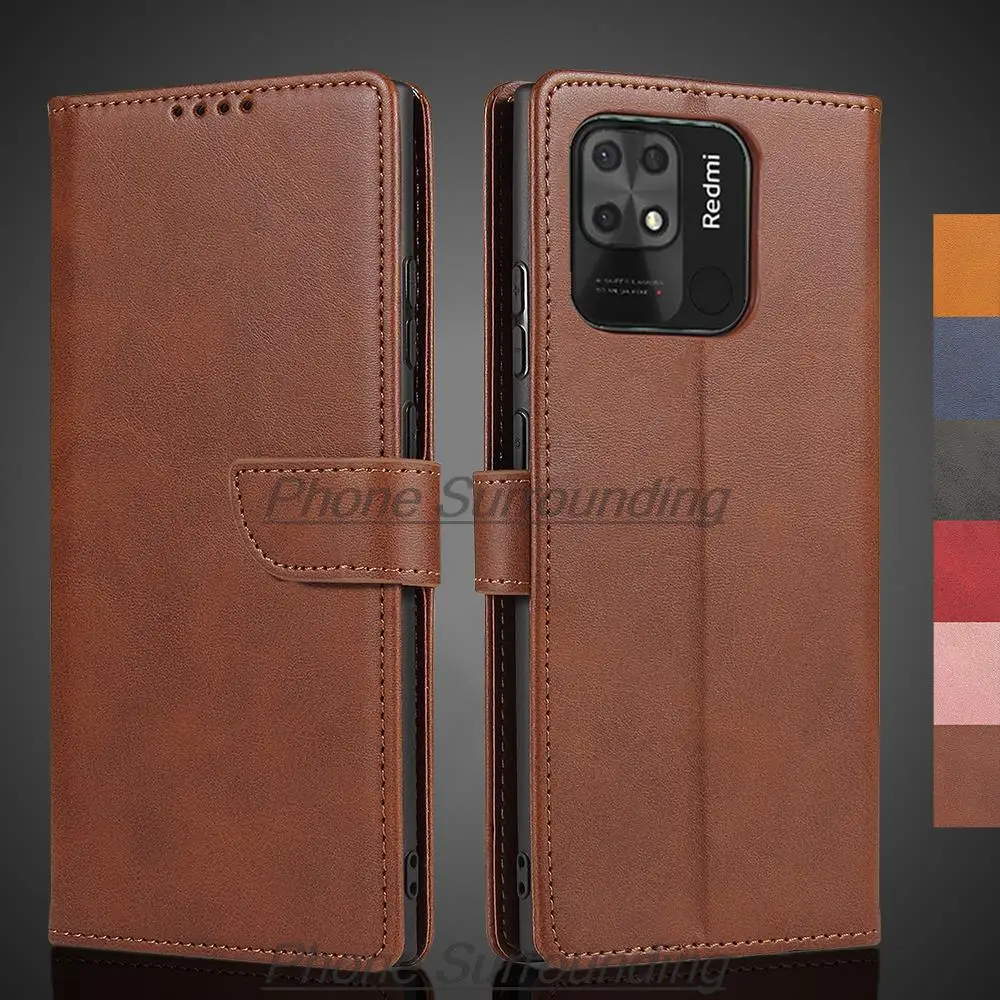

Redmi 10C Case Wallet Flip Cover Leather Case for Xiaomi Redmi 10C Pu Leather Phone Bags protective Holster Fundas Coque
