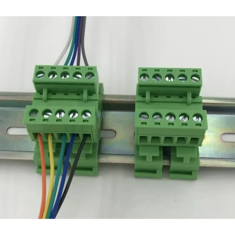 10sets Card 35MM wide rail track type solderless butt connection terminal PCB terminal K2EDGRKU-5.08MM 2p-24p