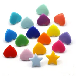 Plastic Resin Snap Button Press Stud Cloth Button, Environmental Fastener, Snap Pliers, T5, Hearts and Stars, 20 Set