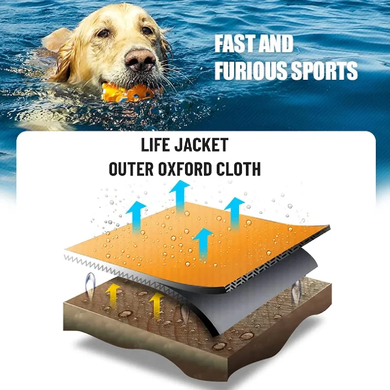 Pets Floatation Vest Adjustable Ripstop Safety Dog Swimsuit for Summer Beach Surfing Training Essential Dog Life Jacket Supplies view 3