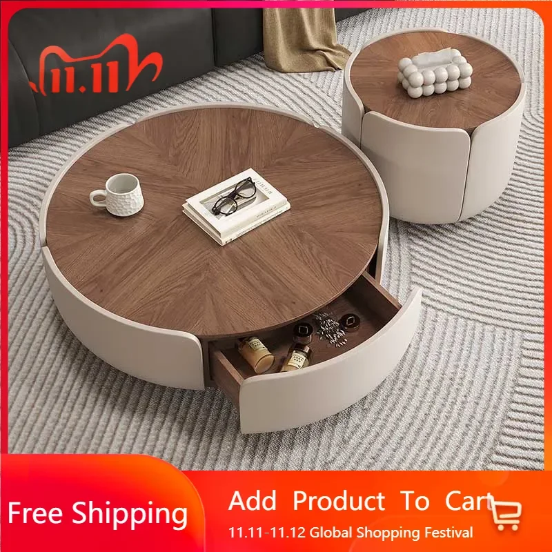 

Aesthetic Simple Coffee Table Luxury Round Unique Design Coffee Table Living Room Floor Luxury Couchtisch Postmodern Furniture