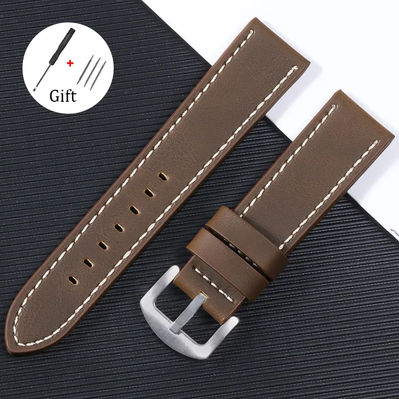 Vintage-Lederarmband, 18 mm, 20 mm, 22 mm, 24 mm, weiches Uhrenarmband, Armband für Smartwatch, Ersatzarmband, Sport, wasserdichtes Band