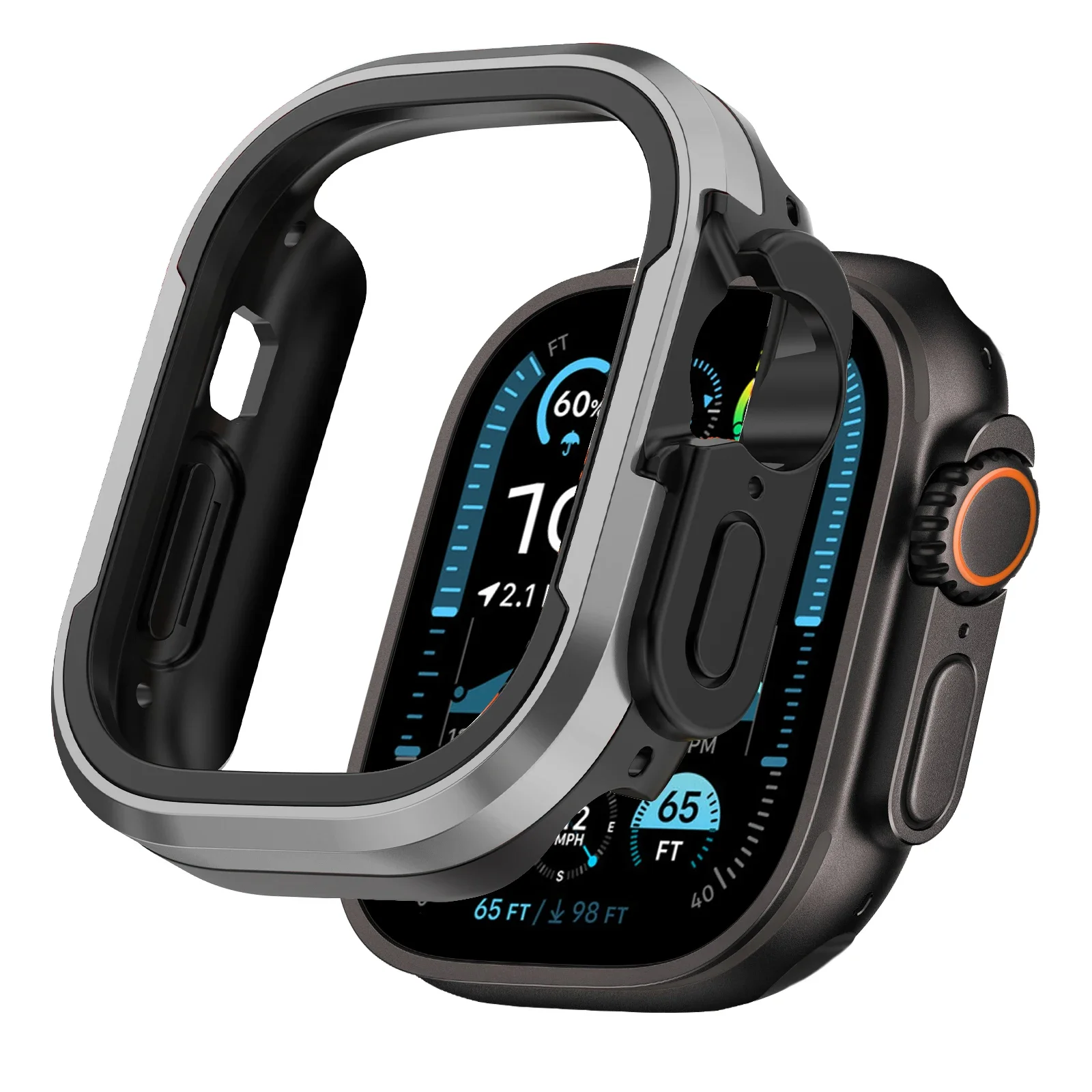 Boîtier en métal pour montre Ultra 2 49mm, accessoires pare-chocs trempé série iwatch 9 8 7 6 se 45mm 41mm 44 40