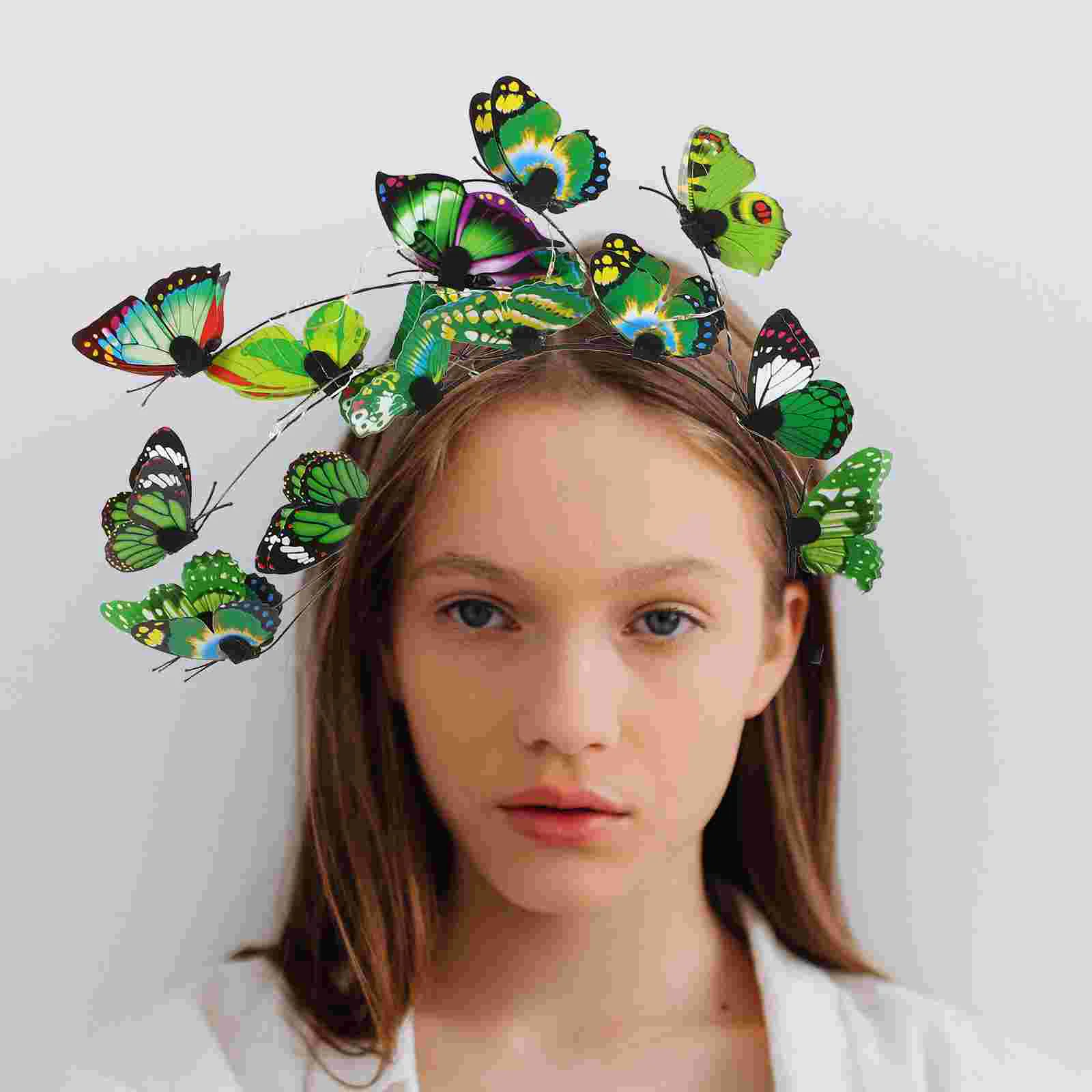 Decorar mariposa diadema viaje guirnalda Floral plástico decorativo fiesta Prop