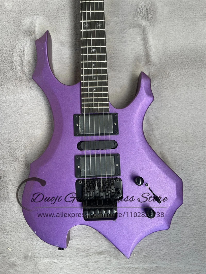 Metal Purple Electric Guitar Gain Body Rosewood Fretboard Spiders Inlay Tremolo Bridge HSH Pickups Factory Custom