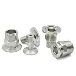 KF16 KF25 KF40 KF50 Vacuum Flange Hex Joint Adapter 304 Stainless Steel BSP External Thread 1/8 