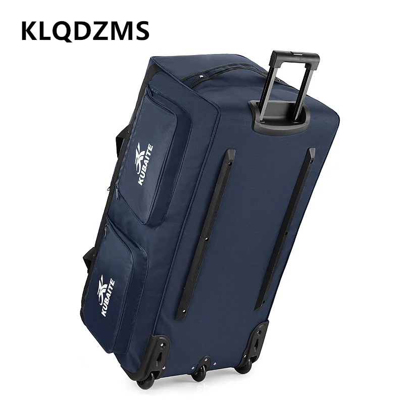 KLQDZMS Walizka na kółkach o dużej pojemności z tkaniny Oxford, składana torba do przechowywania, walizka podróżna w stylu wózka, walizka 36\" 40 cali