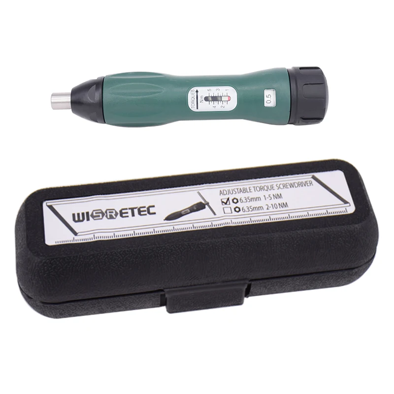 WISRETEC High precision Adjustable Torque Screwdriver 0.4-10NM -1/4inch Hex hole  Reach the preset value and skid
