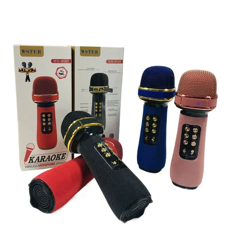 Wireless Bluetooth Karaoke Microphone Portable Handheld Singing Voice Changer Speaker Home Party Kids Adults Music Player