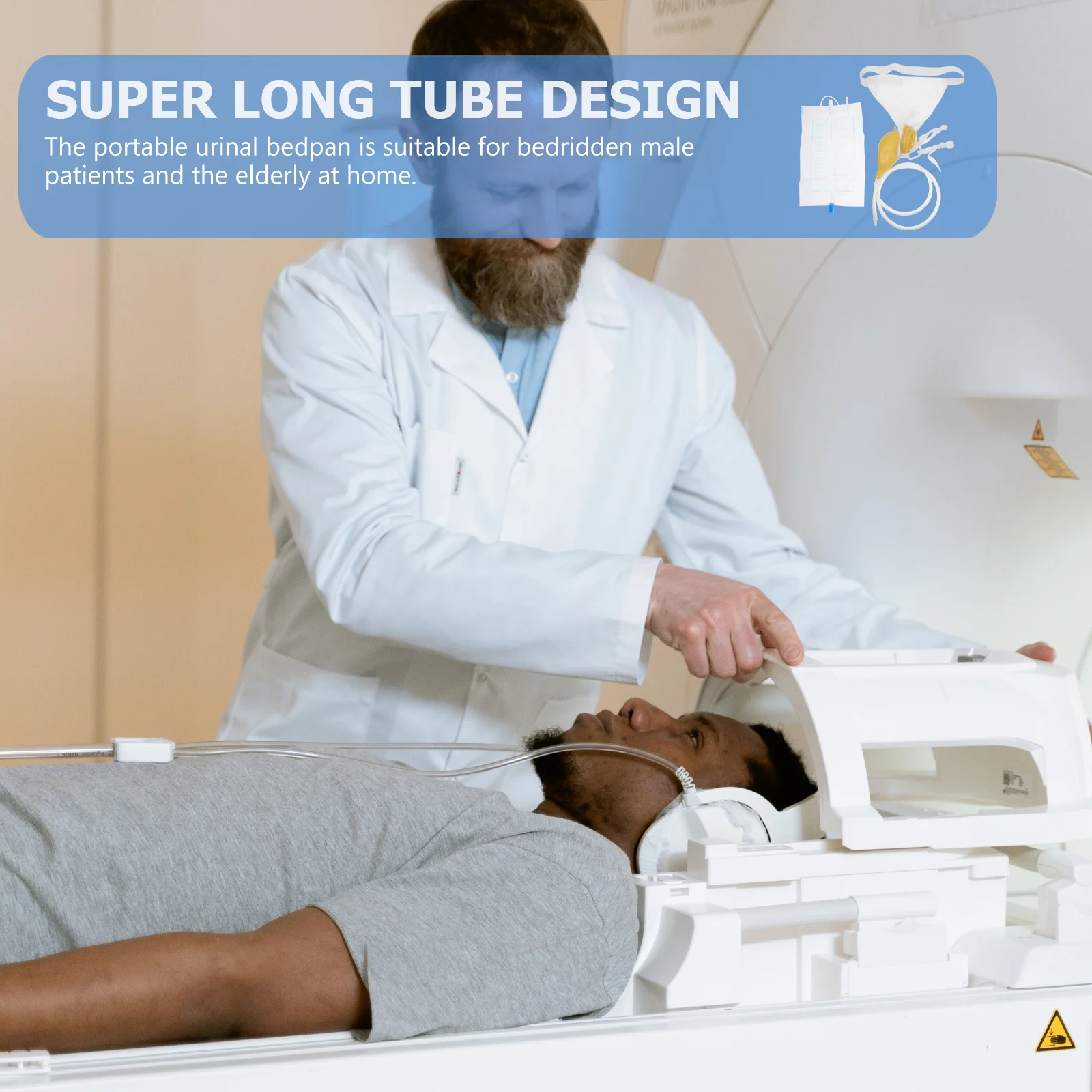 

1Pcs Breathable Silicone Male Urinal Portable Thickened Latex Leakproof Large Capacity Urinal Bottle for Bedridden Patient