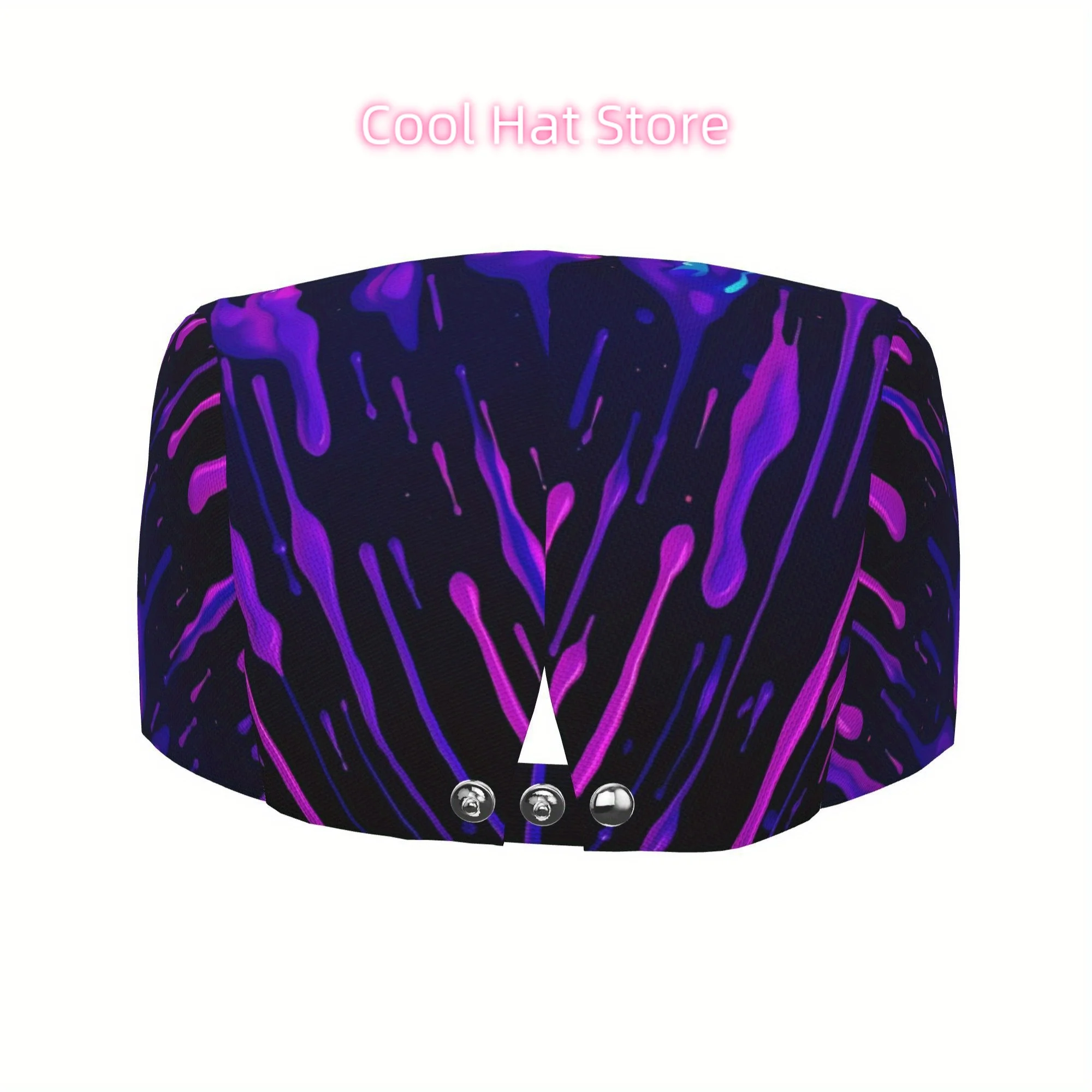 Full-width printing Neon Liquid Drips Men and Women Flat Cap Adjustable Newsboy Cap Beret Ivy Cap Cabbie Flat Hat Irish hat Fish
