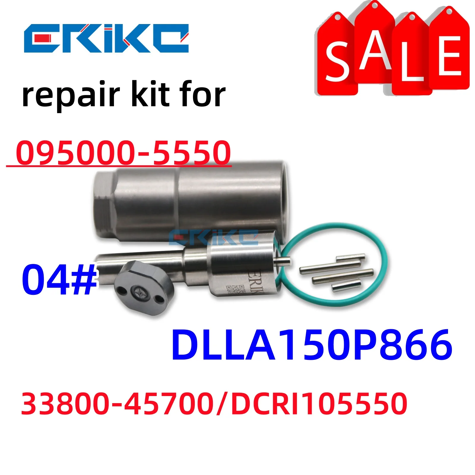 

095000-5550 DCRI105550 Diesel Injector Repair Kits DLLA150P866 04# Valve Orifice 33800-45700 For Hyundai County 3380045700