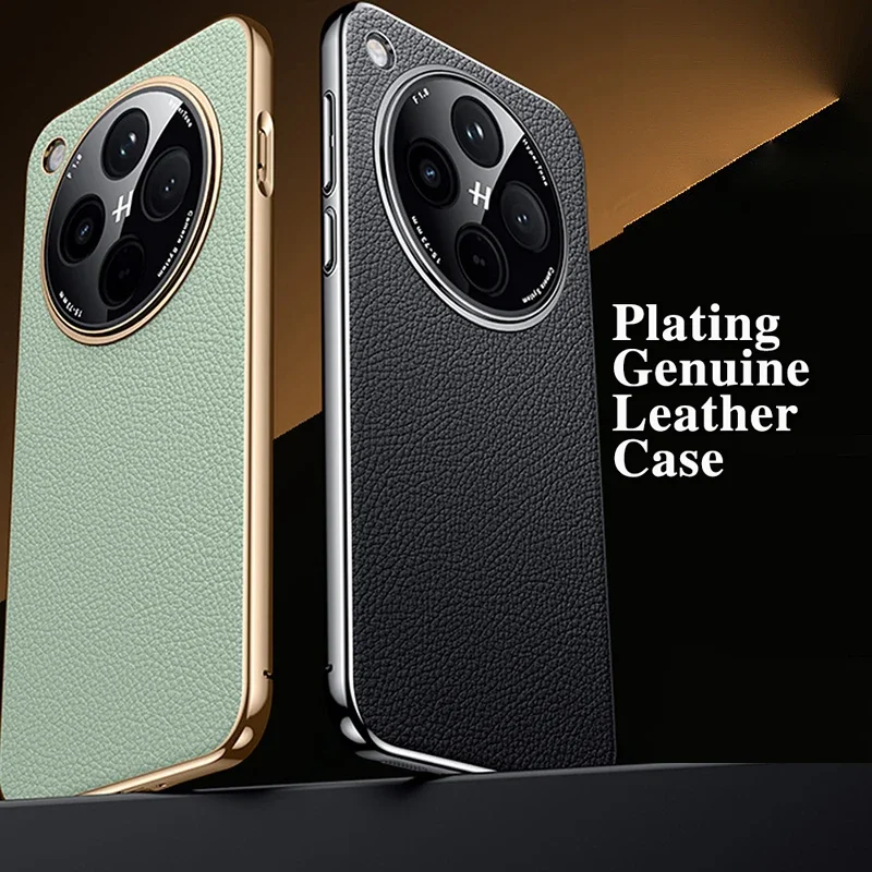 

Leather Phone Case for OPPO Reno 13 Find X8 X9 Pro 5G Full Lens Protection Shockproof Hard Plating PC Back Cover Cases