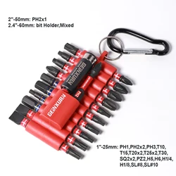 Geinxurn 22 Pcs Impact Screwdriver Bits Set with Organizer Sleeve, Magnetic  S2 Steel Multi Driver Bits and 1Pc Bit Holder