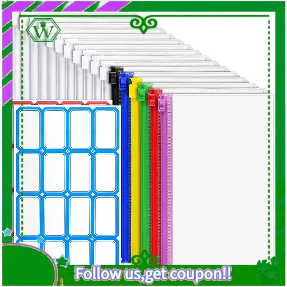 

Reliable-18 PCS A6 Binder Pockets 6-Ring A6 Zipper Pouch For Budget Binder, Waterproof Plastic Envelope Folders Pouch Bags
