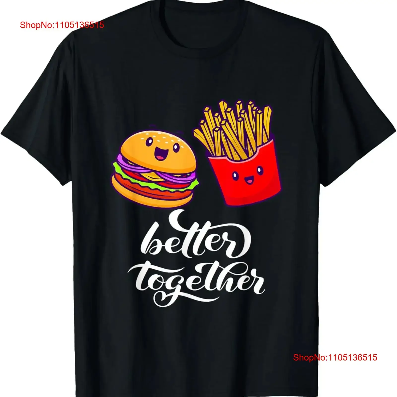 Mejor juntos hamburguesa patatas fritas amistad mejor pareja camiseta vintage lavado estirado transpirable ligeramente cómodo