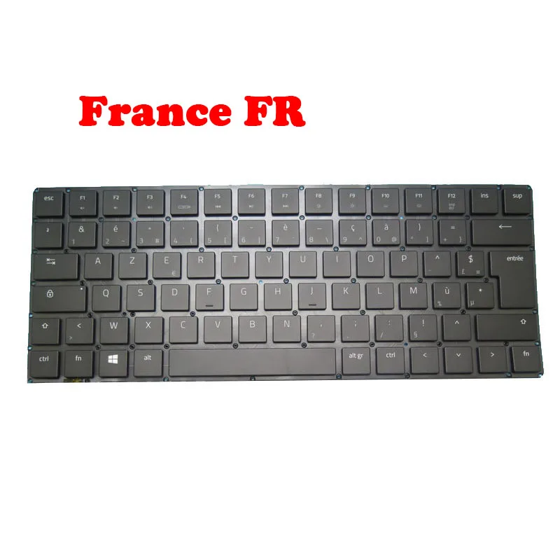 Laptop Keyboard For Razer 12570565-00 2B-BBX07R100 911100129460 France FR Black Without Frame With Backlit