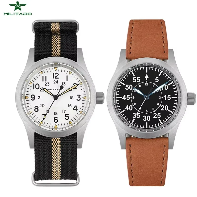 Reloj Militado ML05 de 38mm para hombre, relojes militares de cuarzo VH31, reloj de pulsera de acero inoxidable resistente al agua con revestimiento