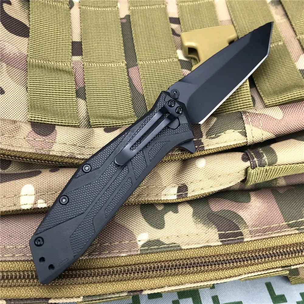 KS 1990 Folding Pocket Knife 8Cr13MoV Blade Glass Nylon Handle Camping Portable Combat Hunting Self-defense Utility Knives Tools