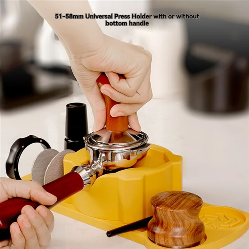 ABVI-Coffee Machine Handle Accessories 51/54/58Mm Universal Silicone Handle Powder Dispenser Powder Dispenser Needle Seat Suppor