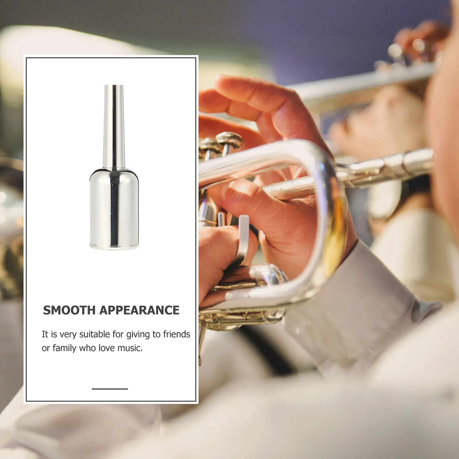 

Silver Plated Trumpet Mouthpiece Professional Replacement Polished Wear-Resistant For Beginners Music Lovers Gift