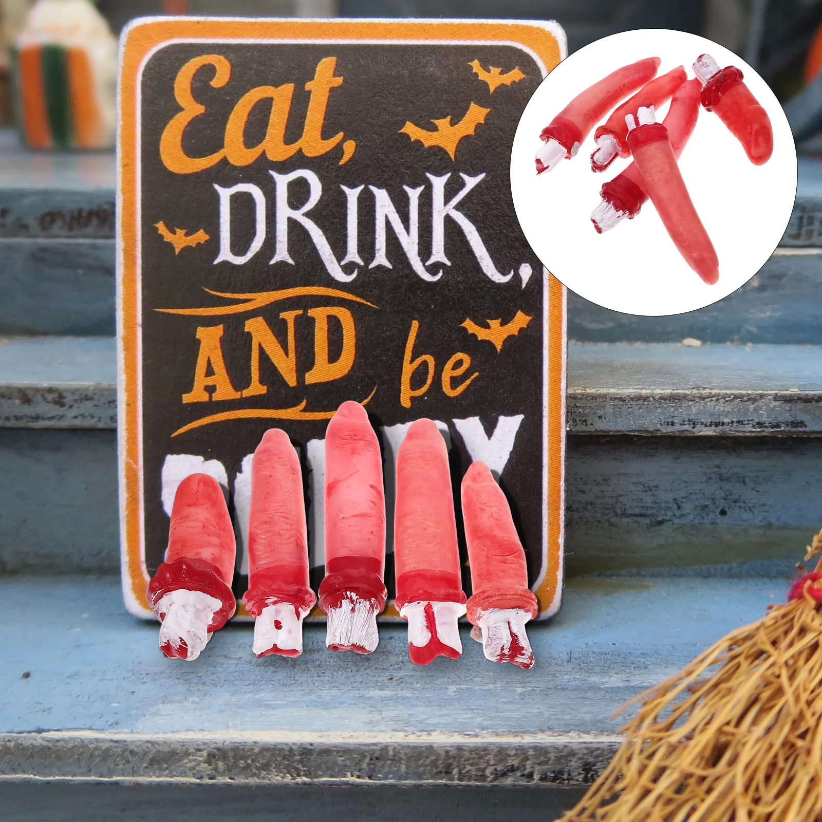 

10Pcs Halloween Fingers Props Realistic Bloody Fake Finger Decor for Party Favor Haunted House Hanging Ornament Creepy Layout