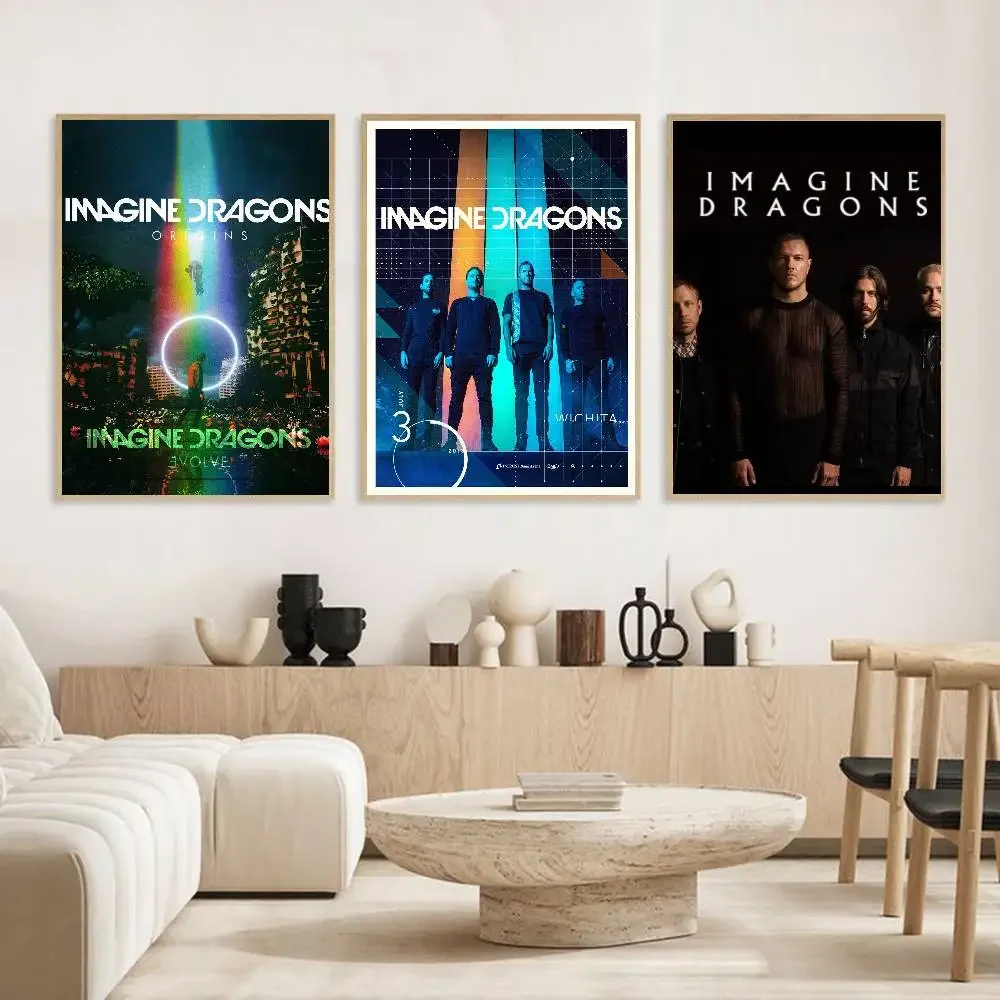 الأمريكية البديل روك باند تخيل التنين غلاف الألبوم الفن الجدار ملصق HD مقاوم للماء غرفة المعيشة المنزلي غرفة نوم بار قماش