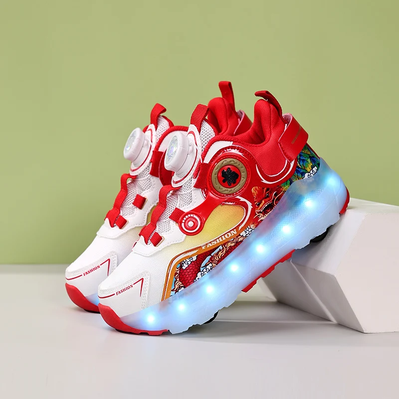 

Comfortable Girls' Heelys 2025 New Winter: Invisible 4-Wheel Auto-Retractable Wear-Resistant Sports Roller Shoes casual