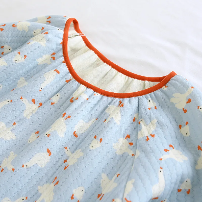 الخريف والشتاء حجم كبير ثوب نوم قطني دافئ المرأة سميكة طويلة الأكمام ملابس منزلية فستان سهرة ملابس منزلية فضفاضة #3