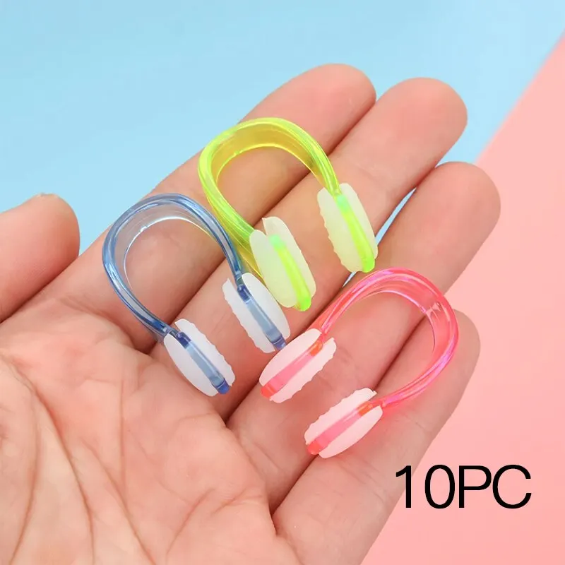 Nose Clip 10Pcs Candy Color Soft Silicone Nose Clip Small Swimming Adult Children Swimming Pool Accessories Water Sports