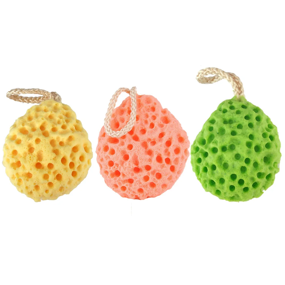 

3Pcs Children Bath Sponge Fruit Shape Soft Shower Sponges Exfoliating Massage Body Scrubbers for Tender Skin Bath Sponge