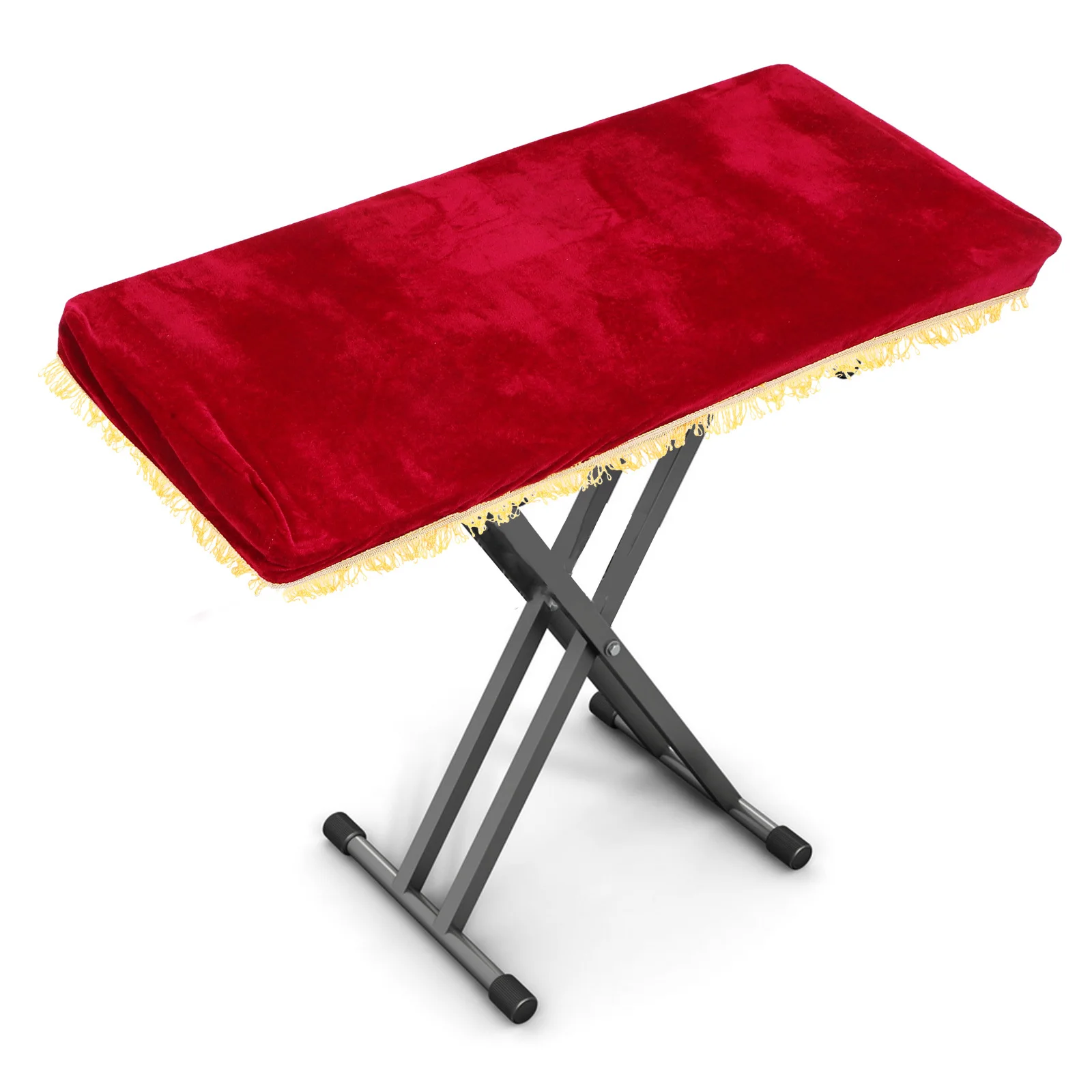 

1pc 61 Key Electronic Piano Cover Cloth Dust Proof Stain Resistant Easy Clean Fit Digital Keyboard Drawstring Wine Red Random