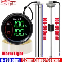 Medidor doble Digital con alarma, nivel de agua de 52MM + medidor de nivel de esmerilado para Sensor de nivel de agua/herramiento 0-190ohm barco coche 12V24V personalizado