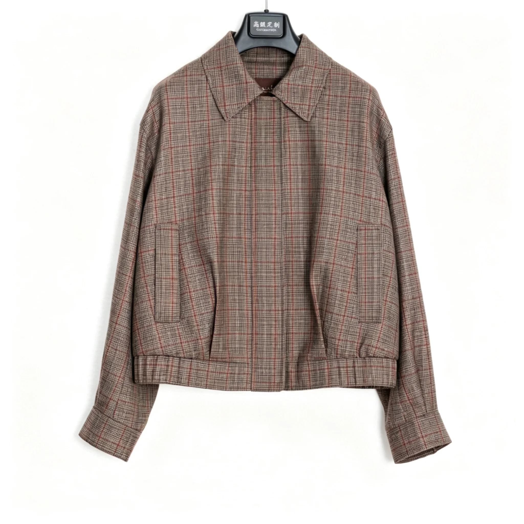 2026  Women's Casual Plaid Blazer Jacket Autumn Female Commute Chic Long Sleeve Pockets Street Outwear Blazers Coats