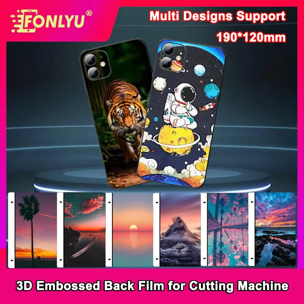 

FONLYU 3D Relief Embossed Back Film Phone Skin for Cutting Machine Mobile phone Protective Films Back Housing Cover Sticker 50pc