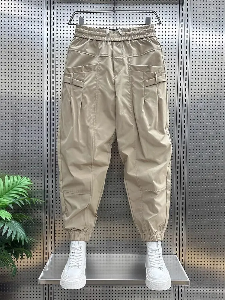 

Мужские брюки больших размеров 300 Pou в стиле ретро, модные повседневные рабочие брюки, осенние, зауженные, укороченные, трендовые брюки Haome Harlan