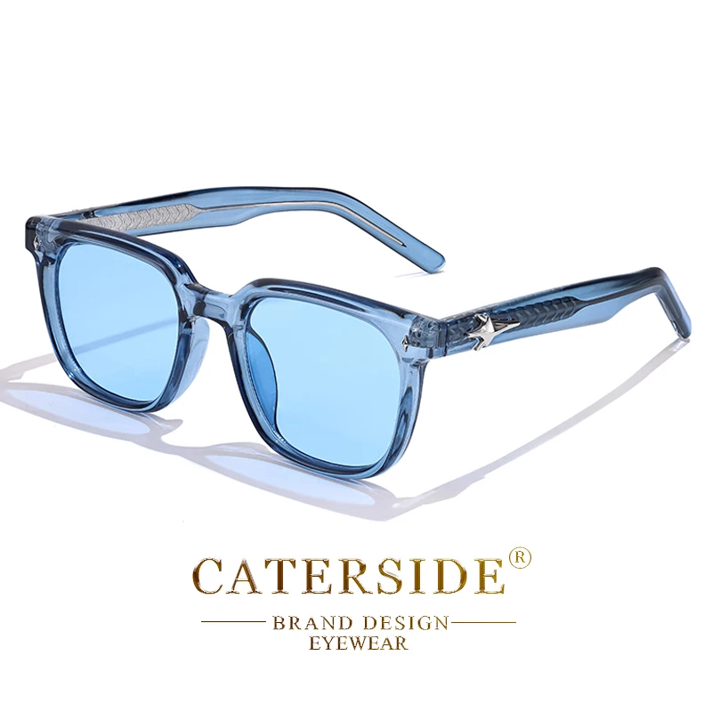 CATERSIDE Trend Square Man Sunglasses Large Frame Sun Glasses Party Travel Beach Eyewear Ideal Choice for Gifts UV400