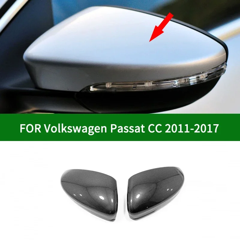 

For Volkswagen VW Passat CC 2011-2017 Carbon fiber car side Rearview mirror cover trim,chrome silver turn signal mirror cover